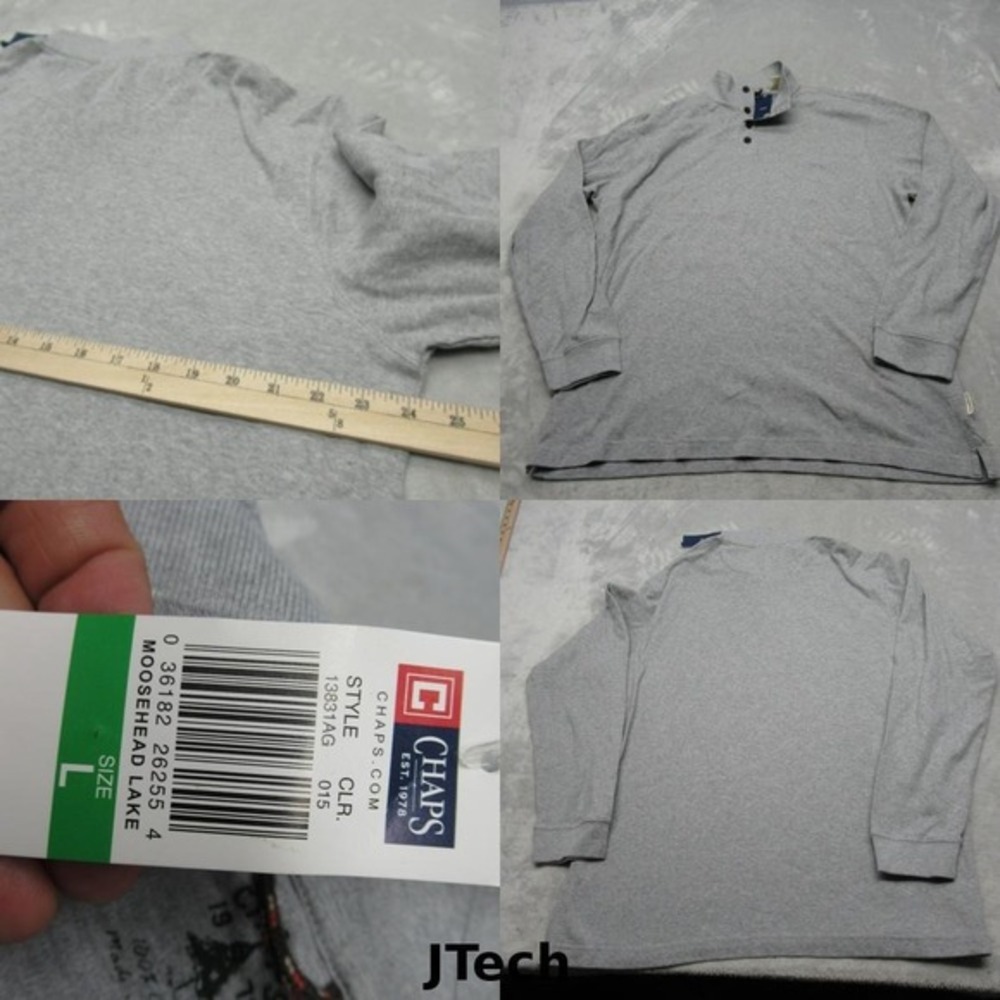 Chaps Shirt Mens Large Moosehead Lake Button‎ Mock Neck Long Sleeve Hiking NWD